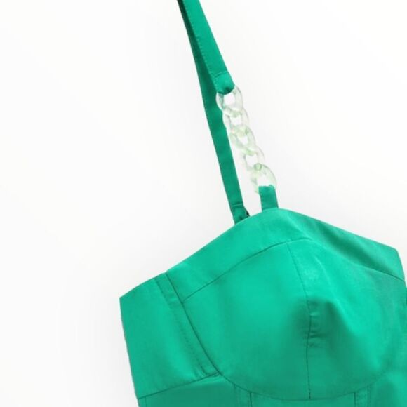 ZARA | Green | CHAIN STRAP MINI DRESS - Picture 4 of 6